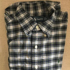 Ralph Lauren Classic Fit Plaid Button Down Shirt Size Small 100% Cotton